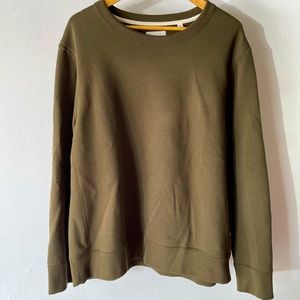 Billy Reid Dover Crewneck Sweatshirt with Leather Elbow Patches XL